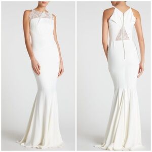 NWT Roland Mouret Mirah Gown Geometric Lace Stretch Double Crepe Wedding US 4